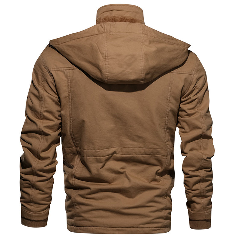 Warm Hooded Coat Thermal Thick Outerwear Male Military Jacket