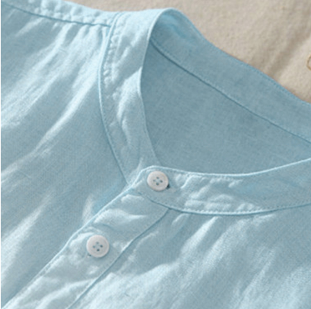 Camisa de lino y algodón degradada 