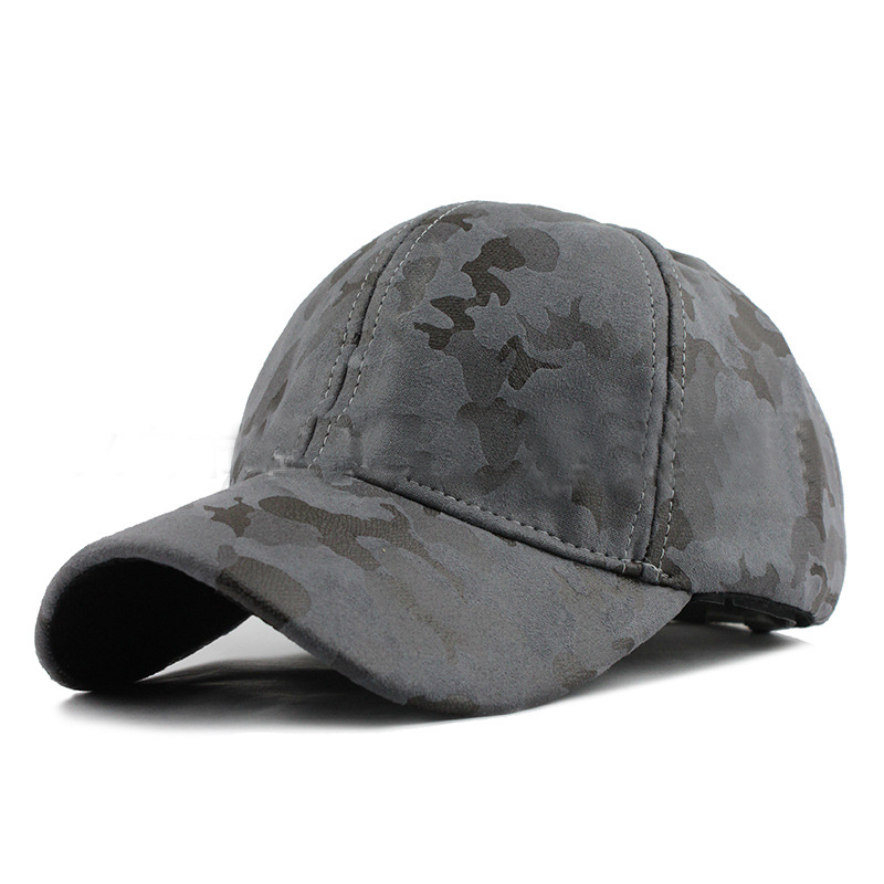 Camouflage suede baseball cap