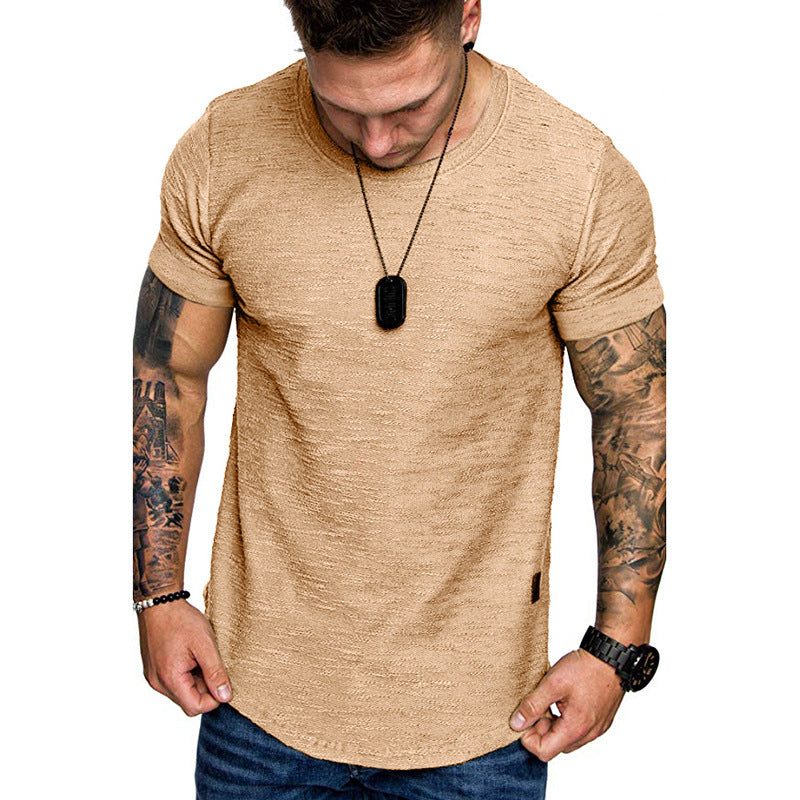 Camiseta holgada de manga corta con cuello redondo para hombre