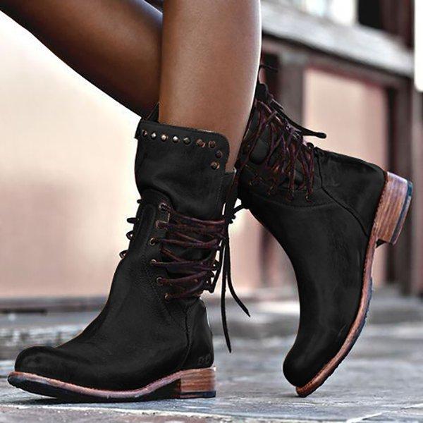 Botas vintage con cremallera trasera 