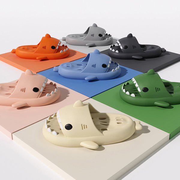 Shark Slippers With Drain Holes Shower Shoes For Women