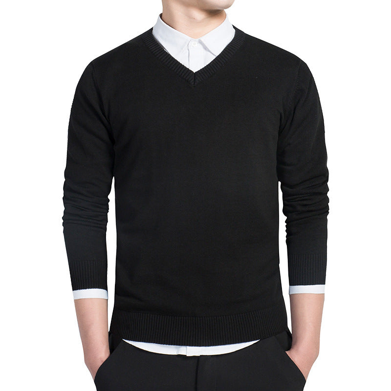 V-neck sweater men winter