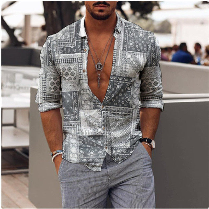 Men's Printed Long Sleeve Shirt