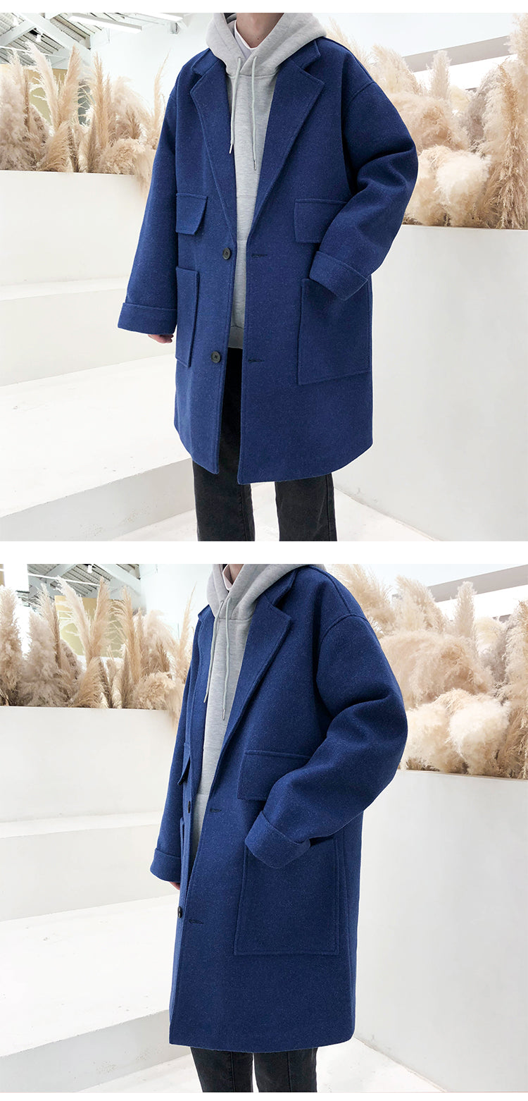 Winter Casual Thickened Handsome Woolen Coat