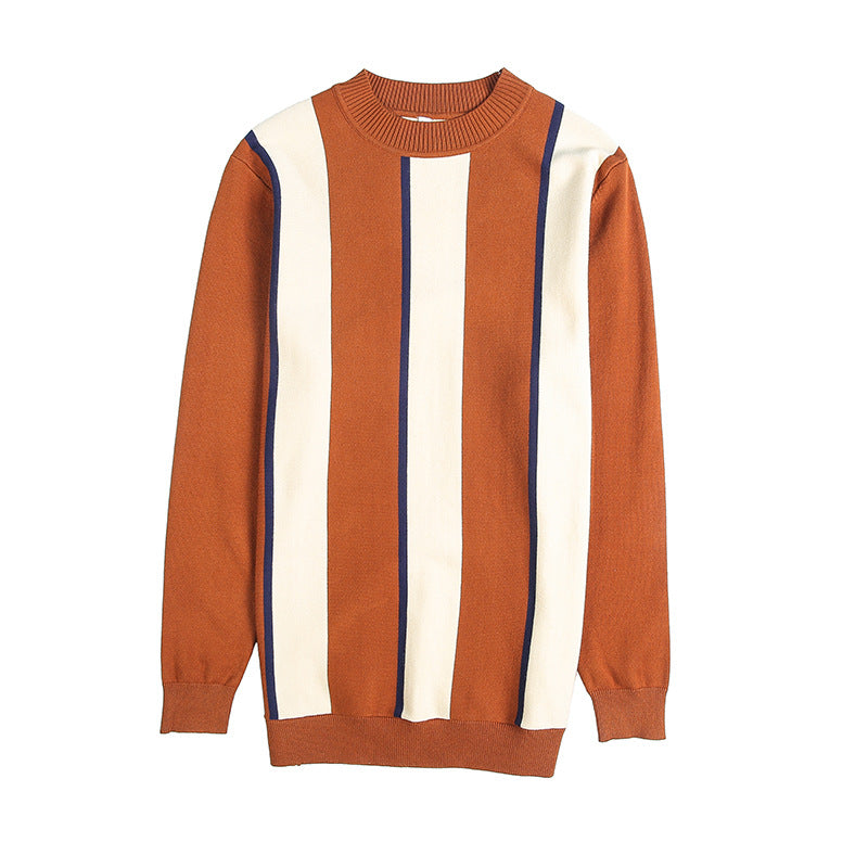 striped handsome sweater Long-sleeved