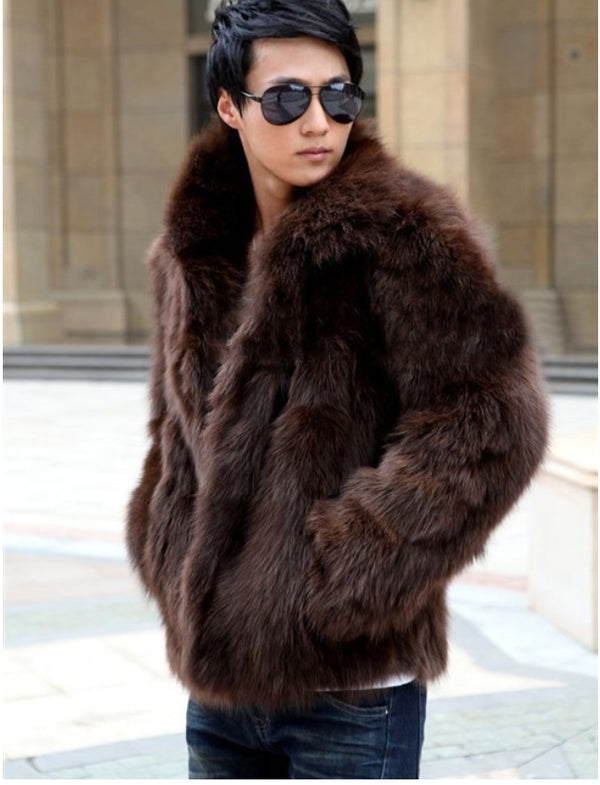 Men's Faux Fur Jacket Autumn and Winter