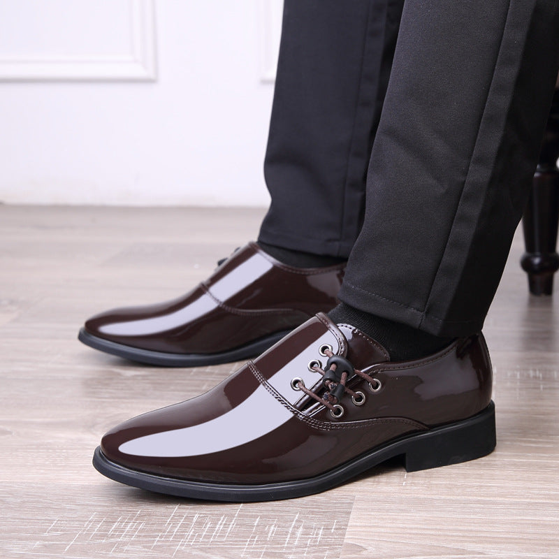 Zapatos casuales de negocios de cuero con cordones para hombres