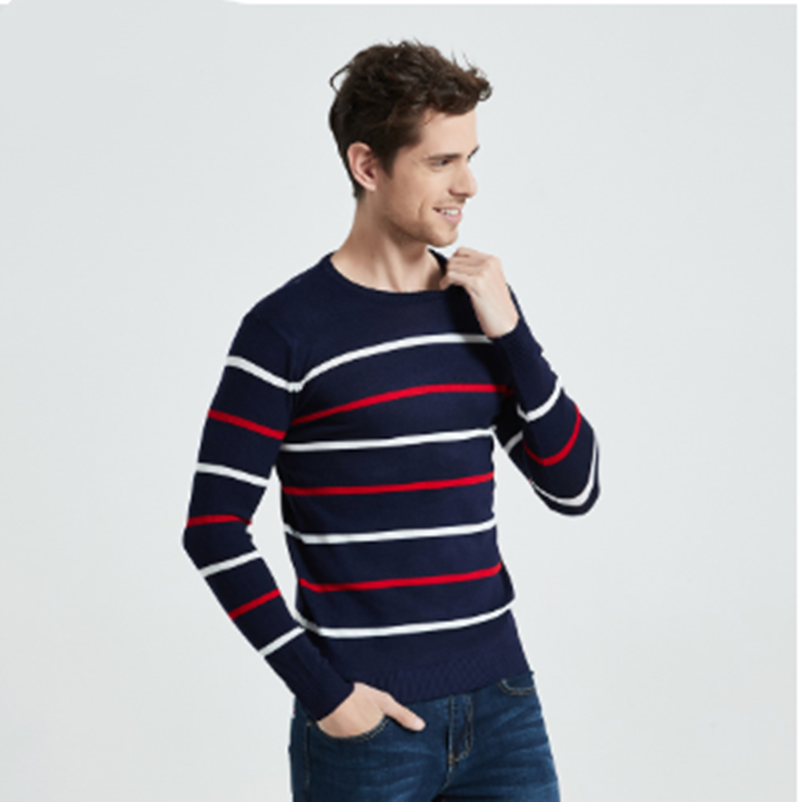 Men's Loose Warm Solid Color Crew Neck Sweater