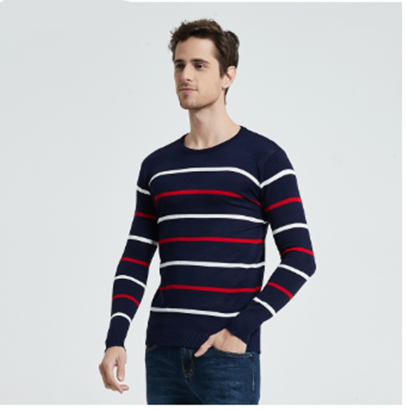 Men's Loose Warm Solid Color Crew Neck Sweater