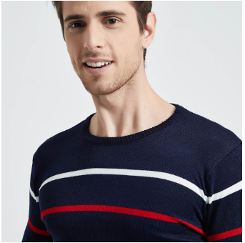 Men's Loose Warm Solid Color Crew Neck Sweater