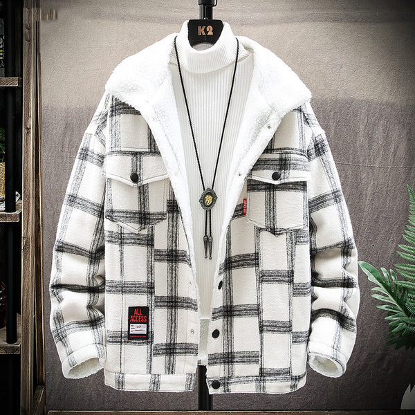 Lamb Wool Plus Velvet Men's Autumn And Winter Jacket