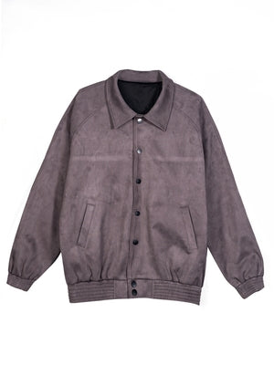 Suede Jacket Autumn and Winter Button Baseball Uniform Loose Jacket Men