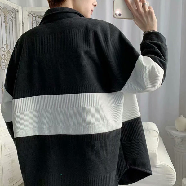 Abrigo de lana con costuras sueltas para hombre de moda