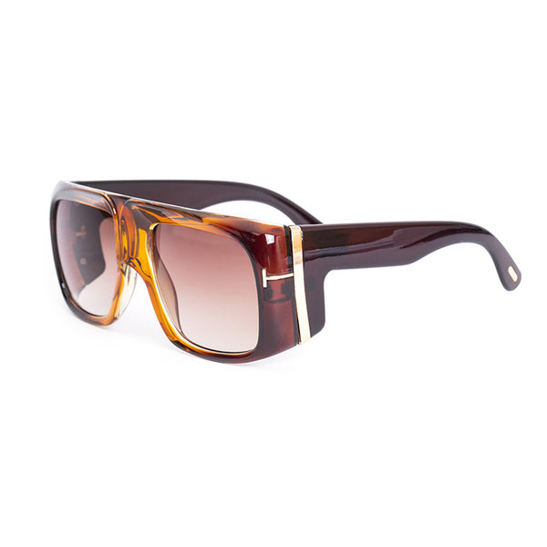 Large Frame Wide Temple Sunglasses