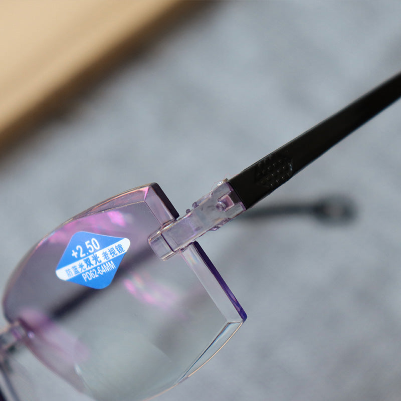 Radiation-Proof Trimmed Rimless Reading Glasses