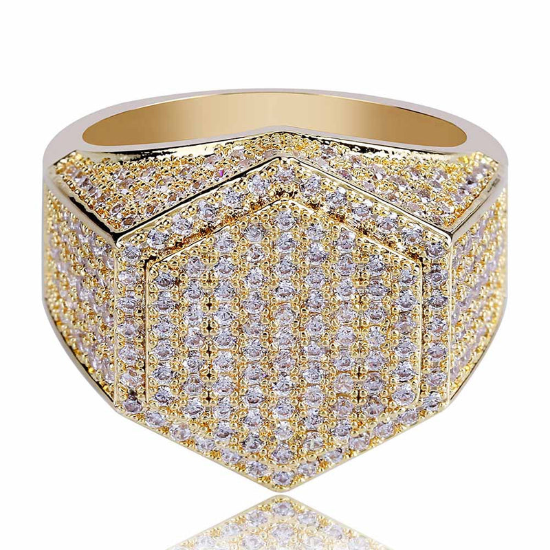 Hexagonal Gold Ring