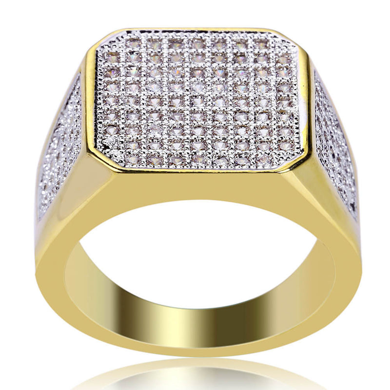 Golden Full Diamond Ring