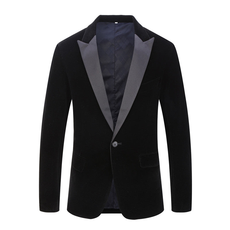 Velvet Burgundy Fashion Casual Suit jacket