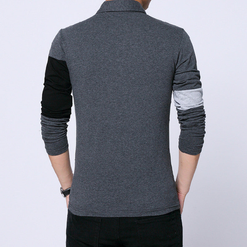 Men's Lapel Slim Oversized Long Sleeve Base Shirt