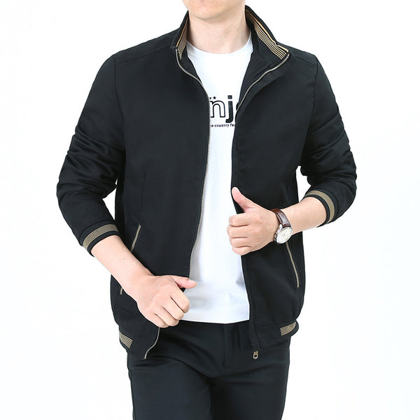 Thin Casual Men's Stand-collar Middle-aged Jacket