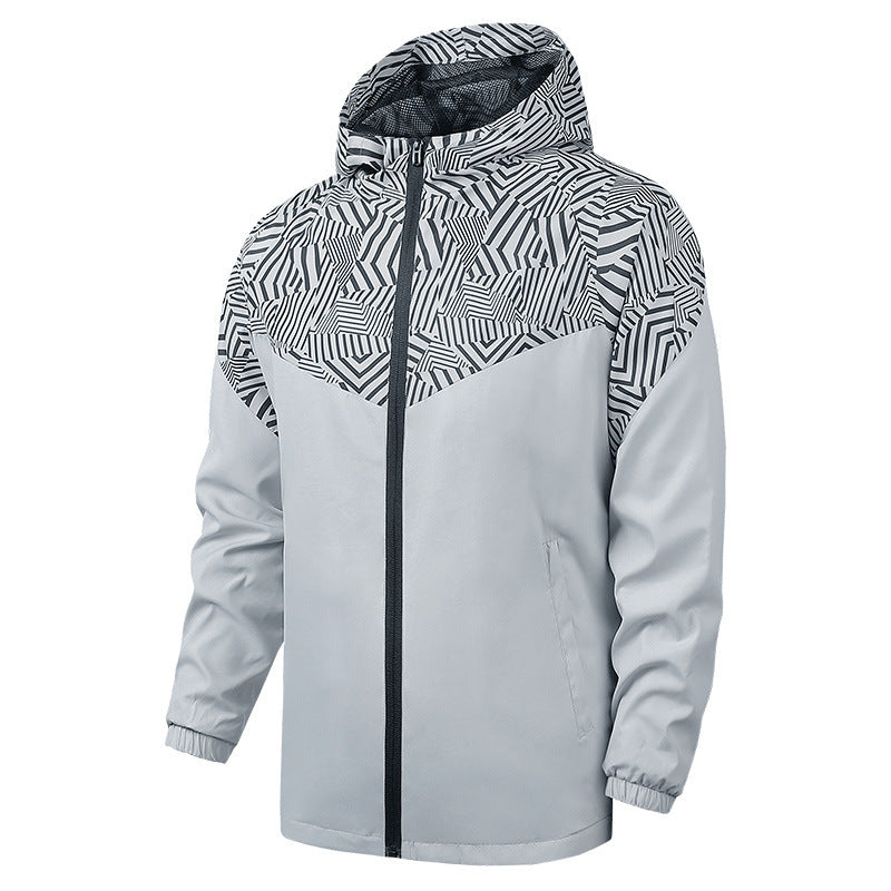 Chaqueta cortavientos con capucha para correr para hombre