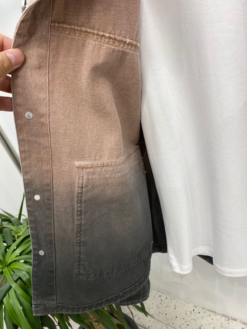 Men's Pocket Gradient Printed Jacket
