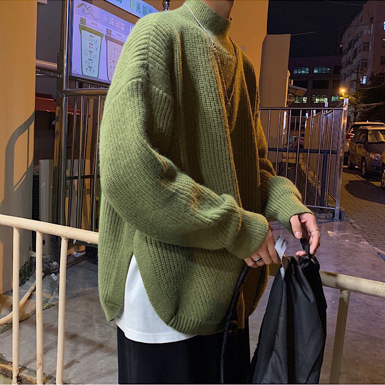 Half-high Collar Men's Autumn And Winter Thickened Loose sweater