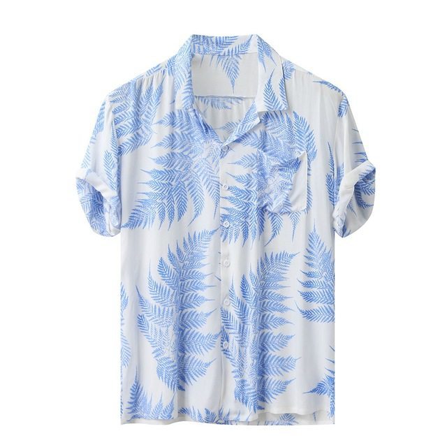 Colorful Men's Summer Short Sleeve Loose Button Hawaiian shirt