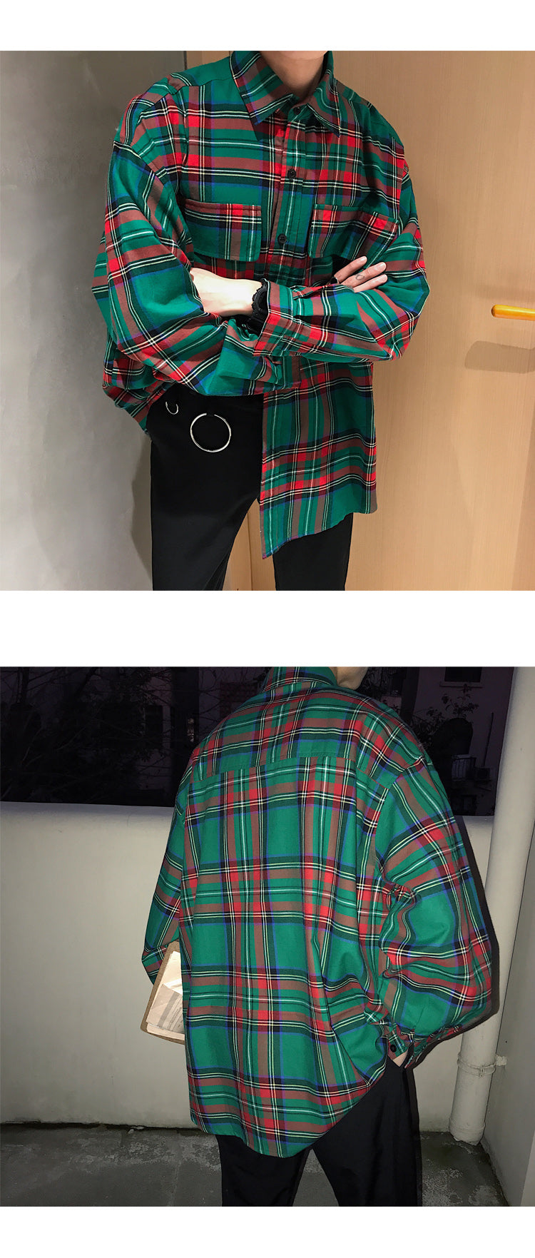 korean style Plaid Shirt