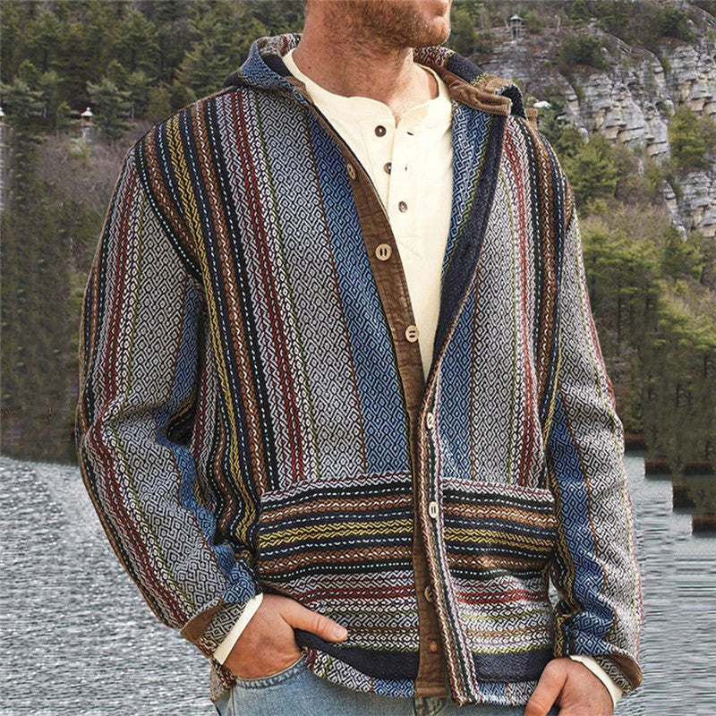 Camisa holgada informal con capucha para hombre, otoño e invierno, nueva