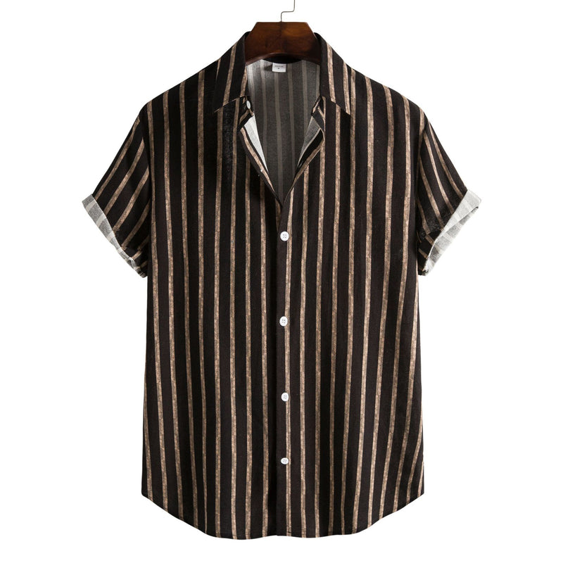 Printed Casual Men's Short-sleeved Lapel Shirt