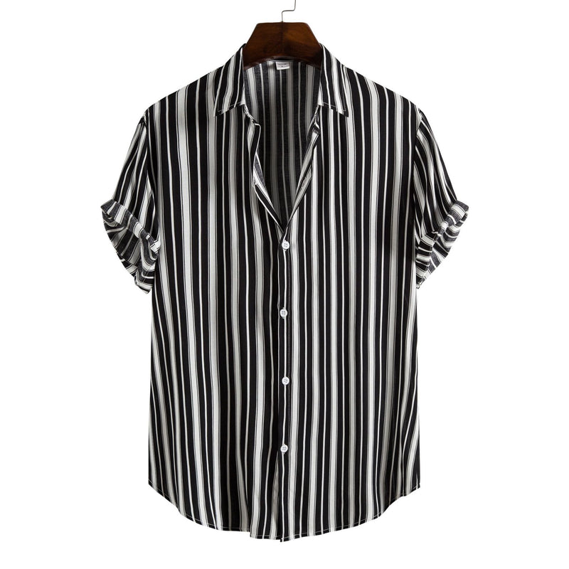 Printed Casual Men's Short-sleeved Lapel Shirt