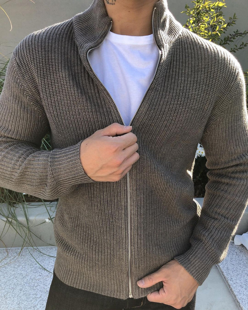 Sweater Zipper Long Sleeve Stand Collar jacket