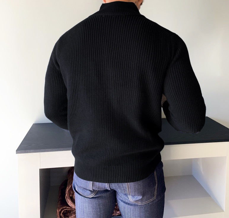 Sweater Zipper Long Sleeve Stand Collar jacket