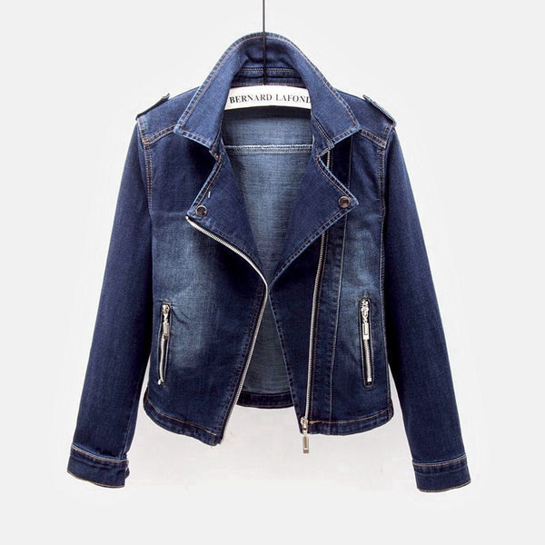 Thin And Versatile Motorcycle Denim Jacket