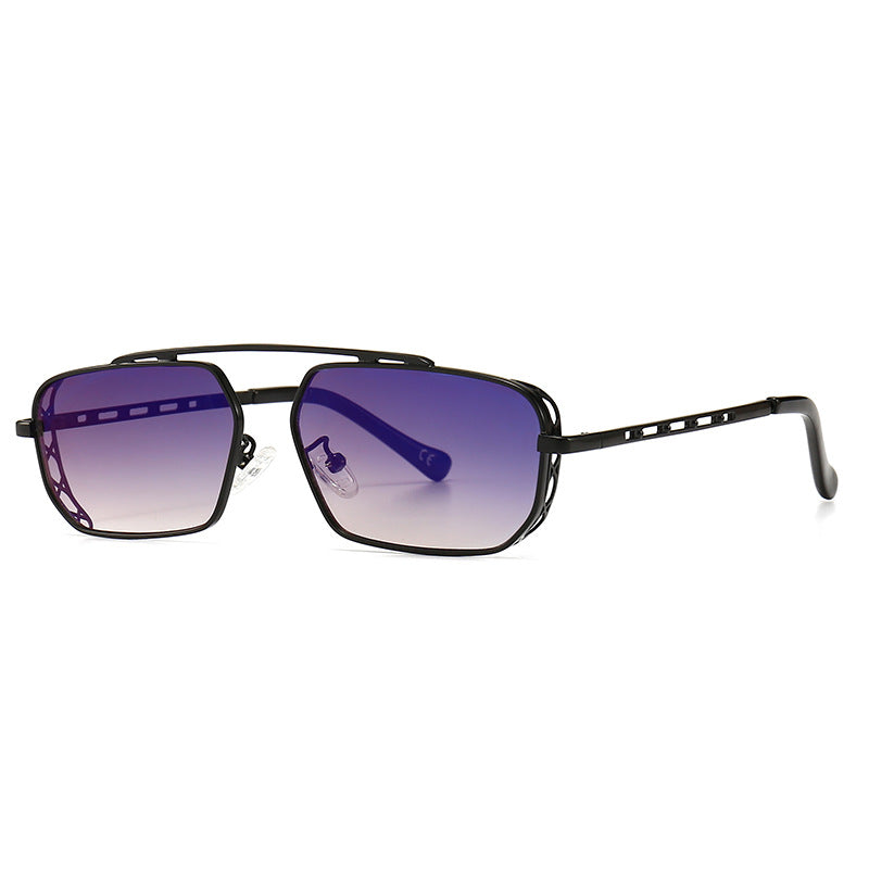 Retro Square Frame Narrow Sunglasses