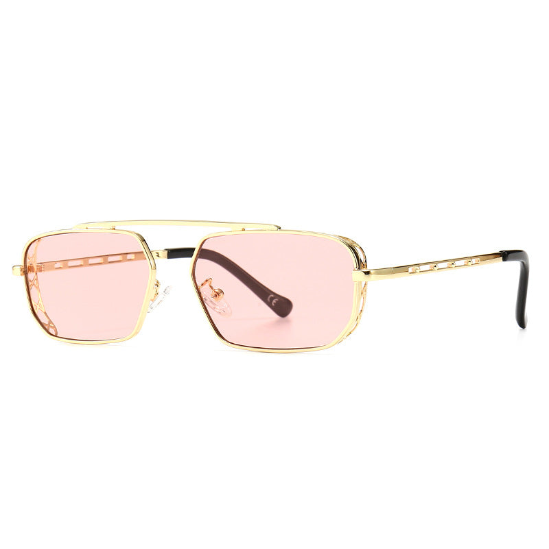 Retro Square Frame Narrow Sunglasses