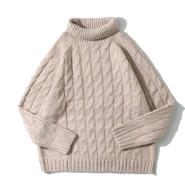 Yidao Vintage Winter New Loose Turtleneck Pullover Sweater