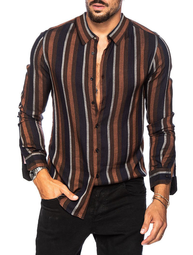 Spring And Summer New Men's Striped Shirt