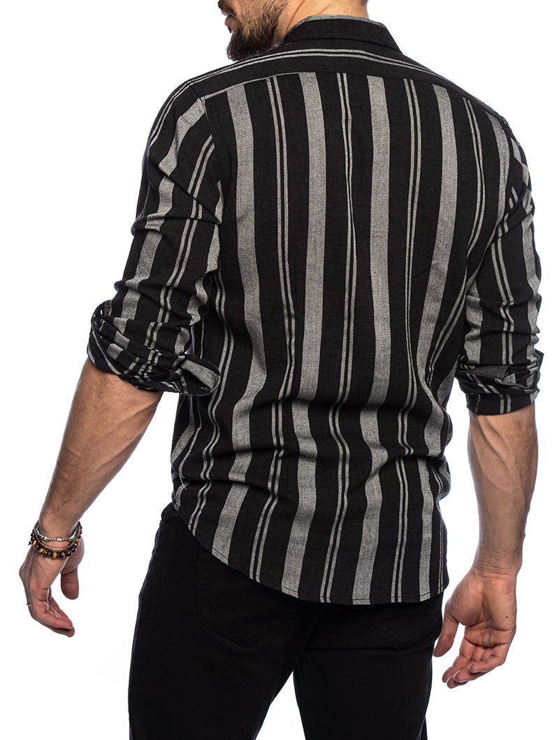 Spring And Summer New Men's Striped Shirt
