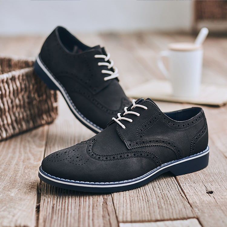 Zapatos de cuero para hombre, zapatos informales británicos para uso formal