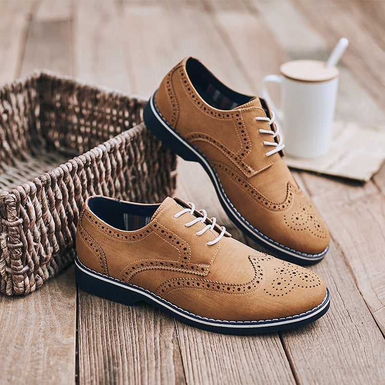 Zapatos de cuero para hombre, zapatos informales británicos para uso formal
