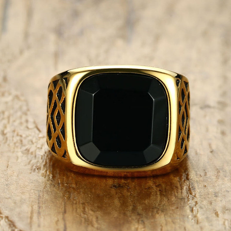 Black Agate Casting Ring