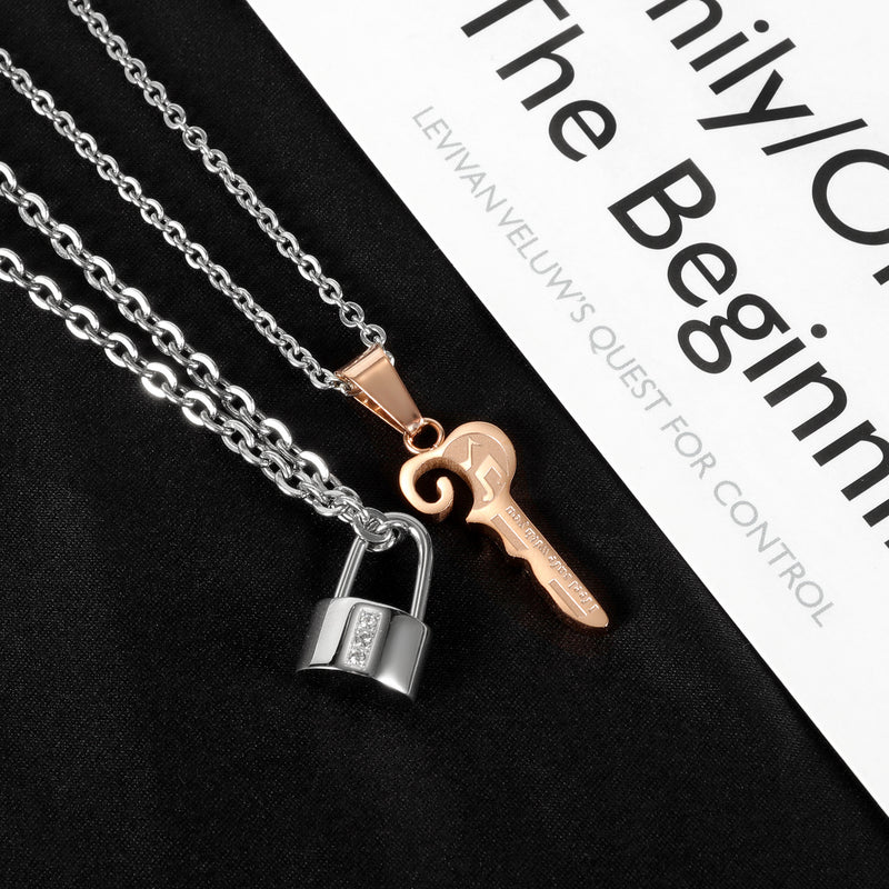 Couple Necklace Wild Lock Love Key Men And Women Necklace