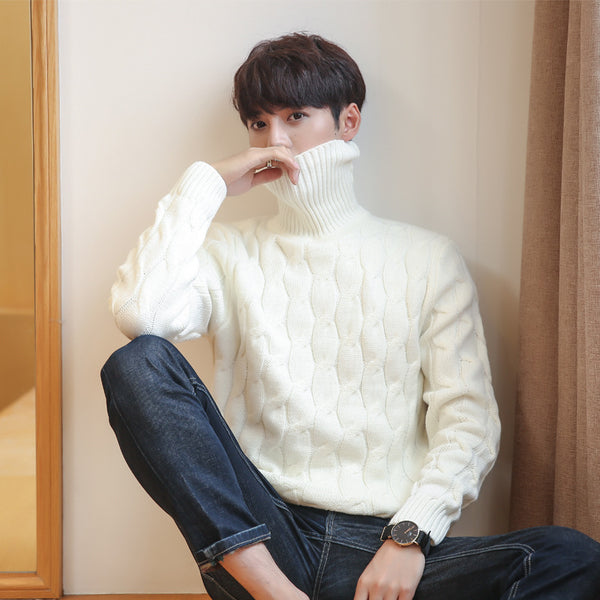 Winter Padded Pullover Turtleneck Men's Sweater