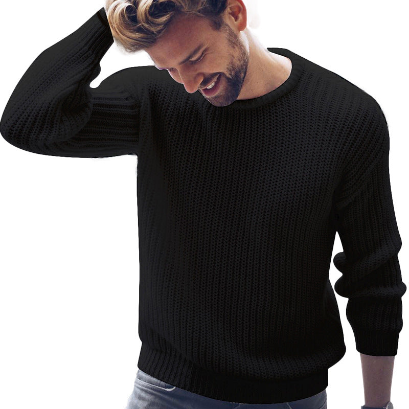 Men's Casual Solid Color Sweater Knitting