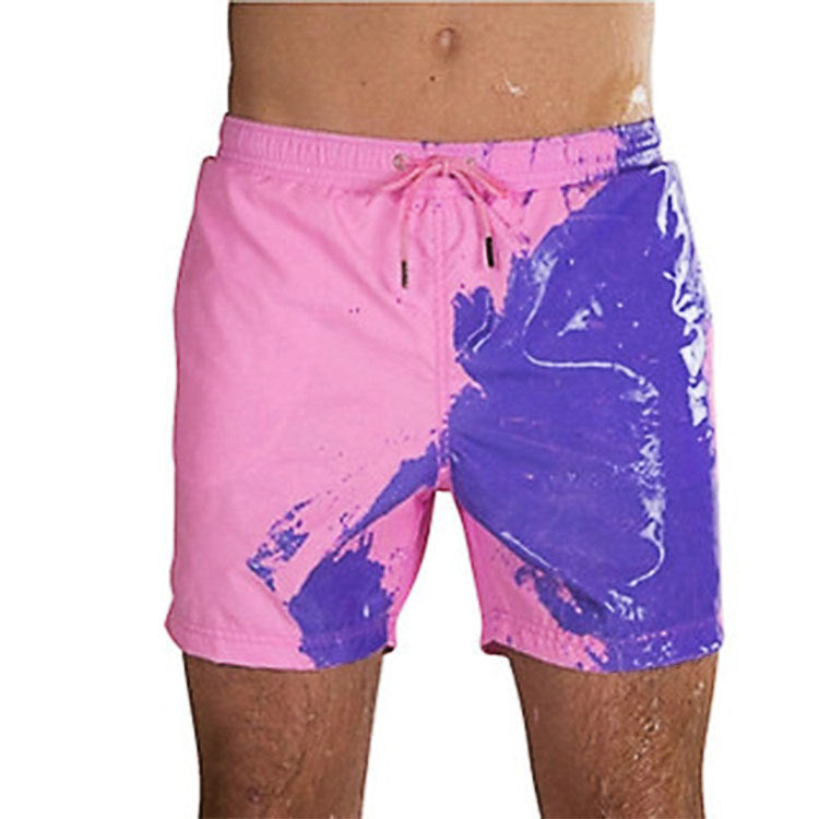 Pantalones cortos de playa mágicos con cambio de Color, bañadores de verano para hombres