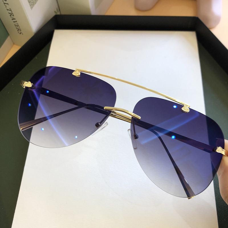 Fashion Big Metal Frame Sunglasses