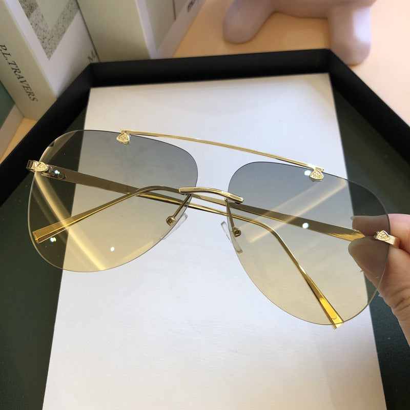 Fashion Big Metal Frame Sunglasses